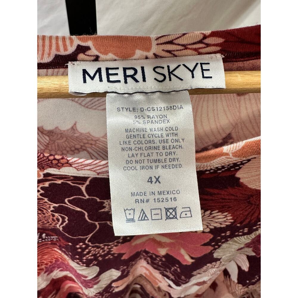 Meri-Skye Boho Floral Relaxed Top Size 4X Cottagecore - Picture 4 of 4
